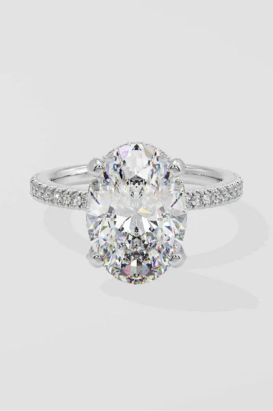 Elegant Hidden Halo Engagement Wedding Ring Sterling Silver Zircon Pave Setting Fine Jewelry Craftsmanship Timeless Beauty