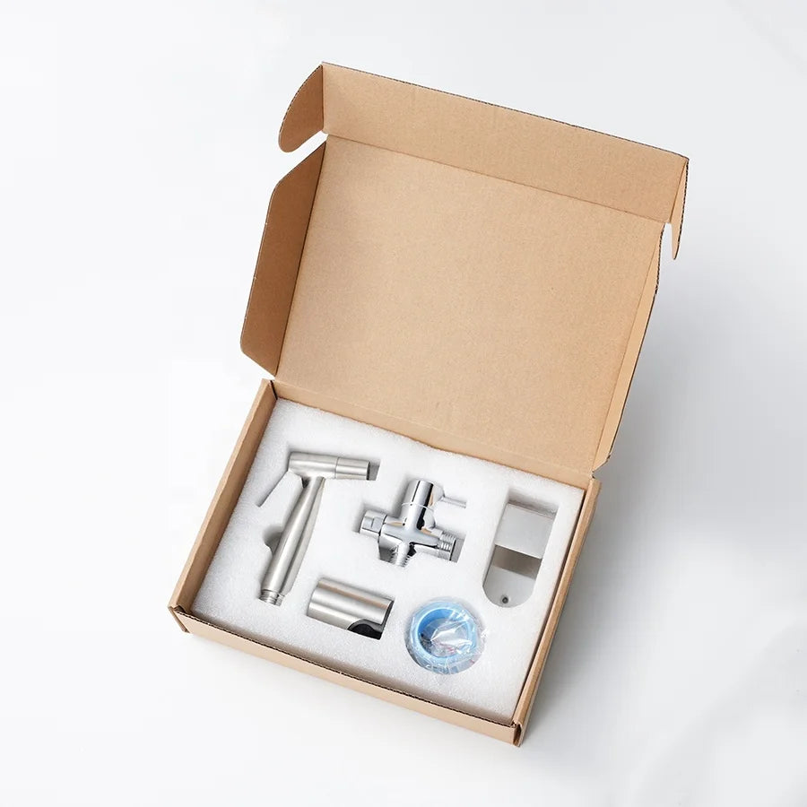 Shattaf Adjustable Water Pressure Handheld 304 Stainless Steel Toilet Shower Bidet Sprayer Set