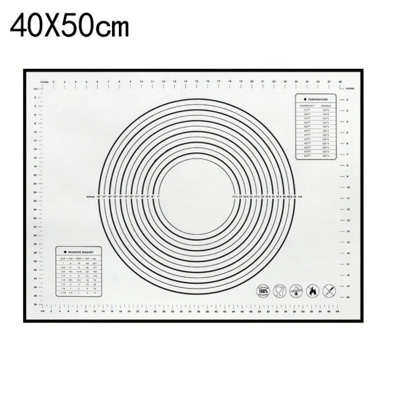 80/70/60cm Large Silicone Rolling Dough Mat Non-Stick Pizza Pastry Baking Mat Oven Sheet Liner Non-Slip Placemat Kitchen Gadgets
