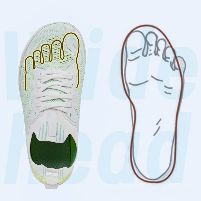 Men's Minimalist Cross-Trainer Barefoot Shoes with Wide Toe & Zero Drop Sole Trail Running Sneakers for Spring & Autumn