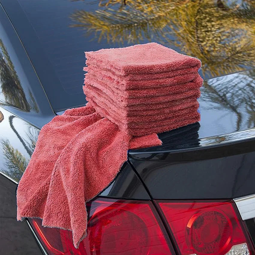 Custom Logo Coral Fleece Thicken Quick Dry Microfiber Car Towel 500gsm Absorbent Cloth for Detailing