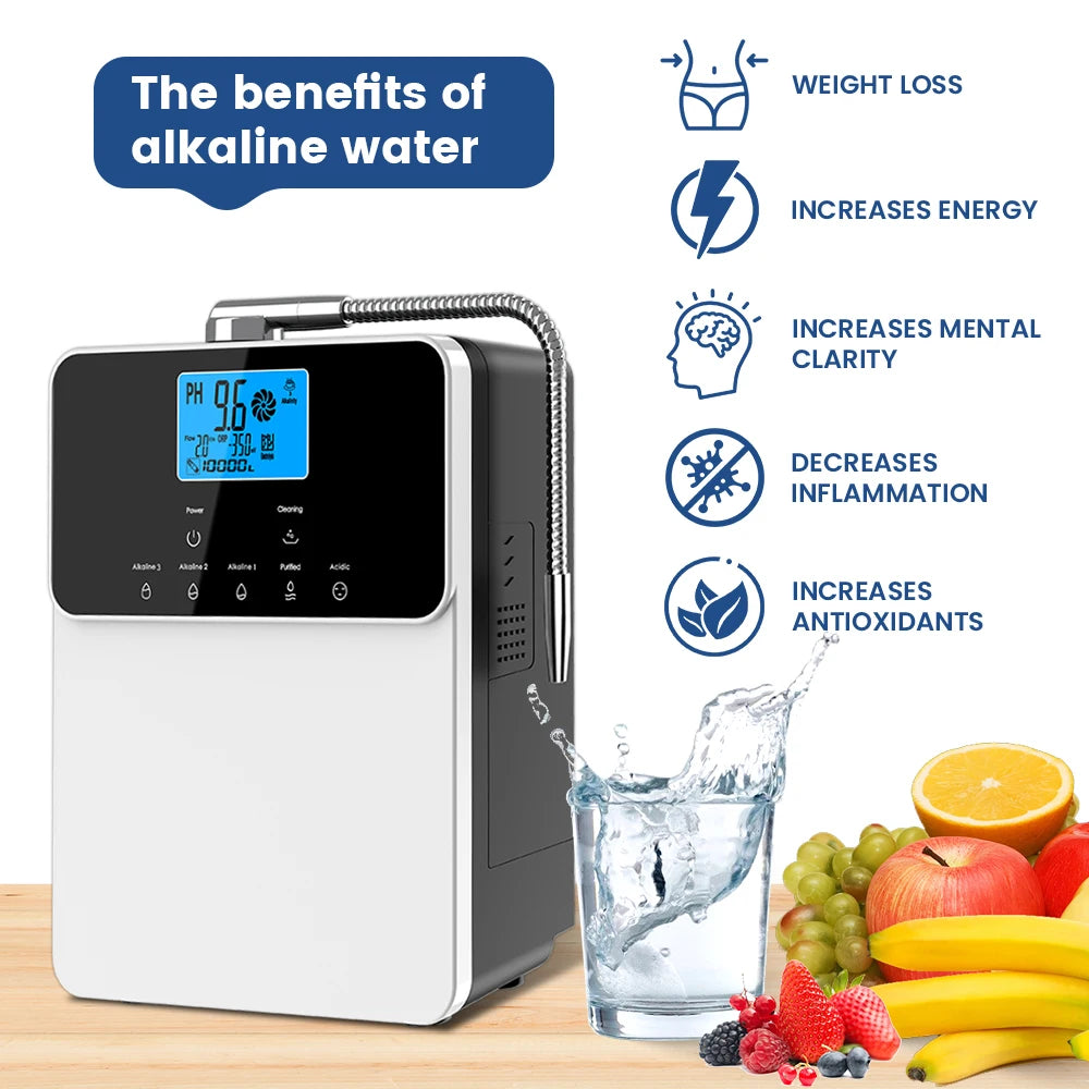 11 Plates Platinum Coating Alkaline Water Machine PH 4.5-10.5 Japan Kangen Water Machine Alkaline Water Ionizer