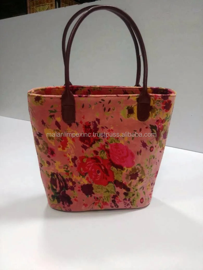 Eco Friendly Reusable Cotton Velvet Tote Bag Fashion Shopper Handbag Manufacturer