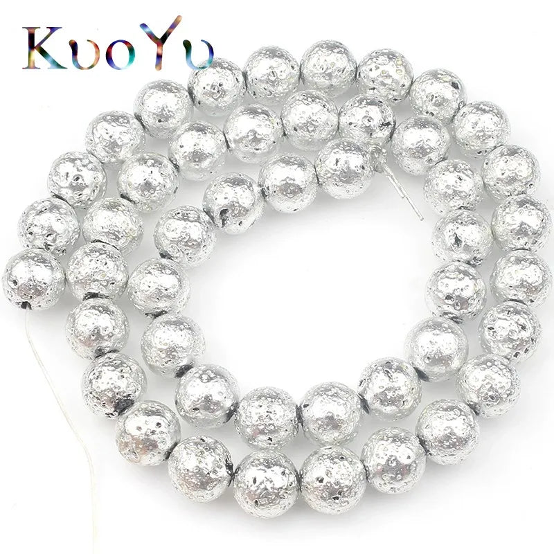 Multicolor Volcanic Rock Lava Stone Round Loose Spacer Bead For Jewelry Making Natural Stone Beads Diy Men Charm Bracelet 4-12mm