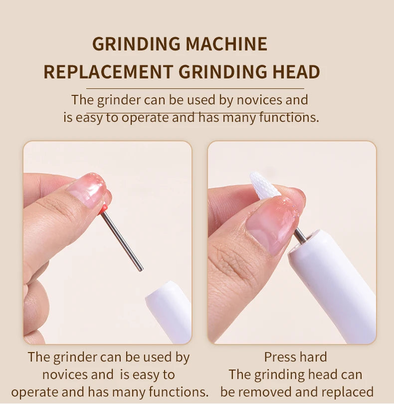 Electric Nail Drill File for Acrylic Gel Dip Powder Nails Portable Nail Drill Machine Kit Manicure Pedicure Tools Polishing Set
