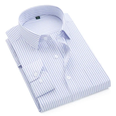 Brand New Men Shirt Male Dress Shirts Striped Men's Casual Long Sleeve Business Formal Plaid Shirt camisa social