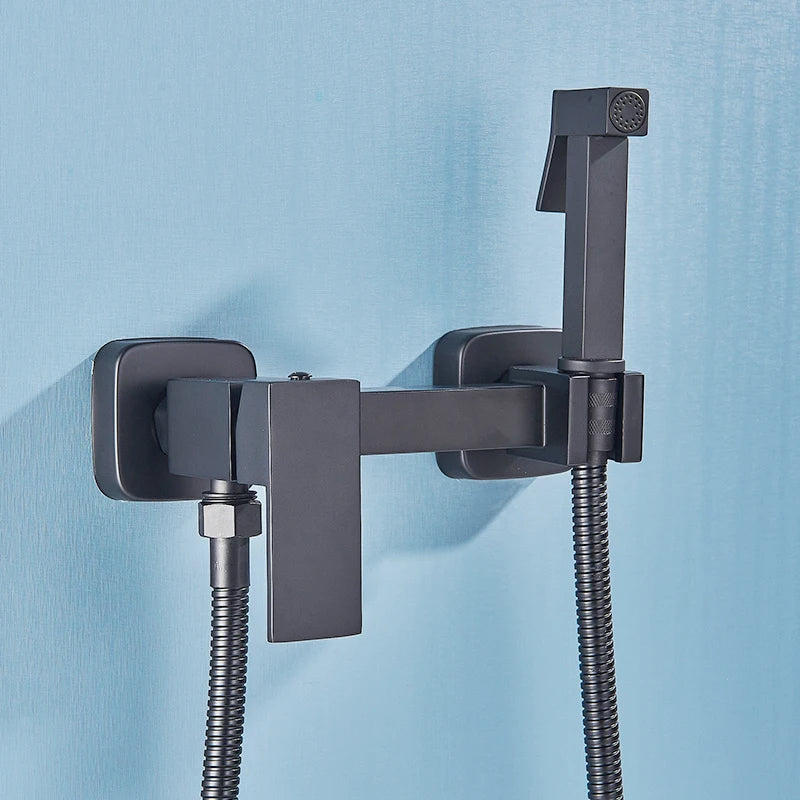 Rozin Black Bidet Faucets Wall Mounted Bathroom Shower Tap Bidet Toilet Sprayer Bidet toilet Washer Mixer Faucet