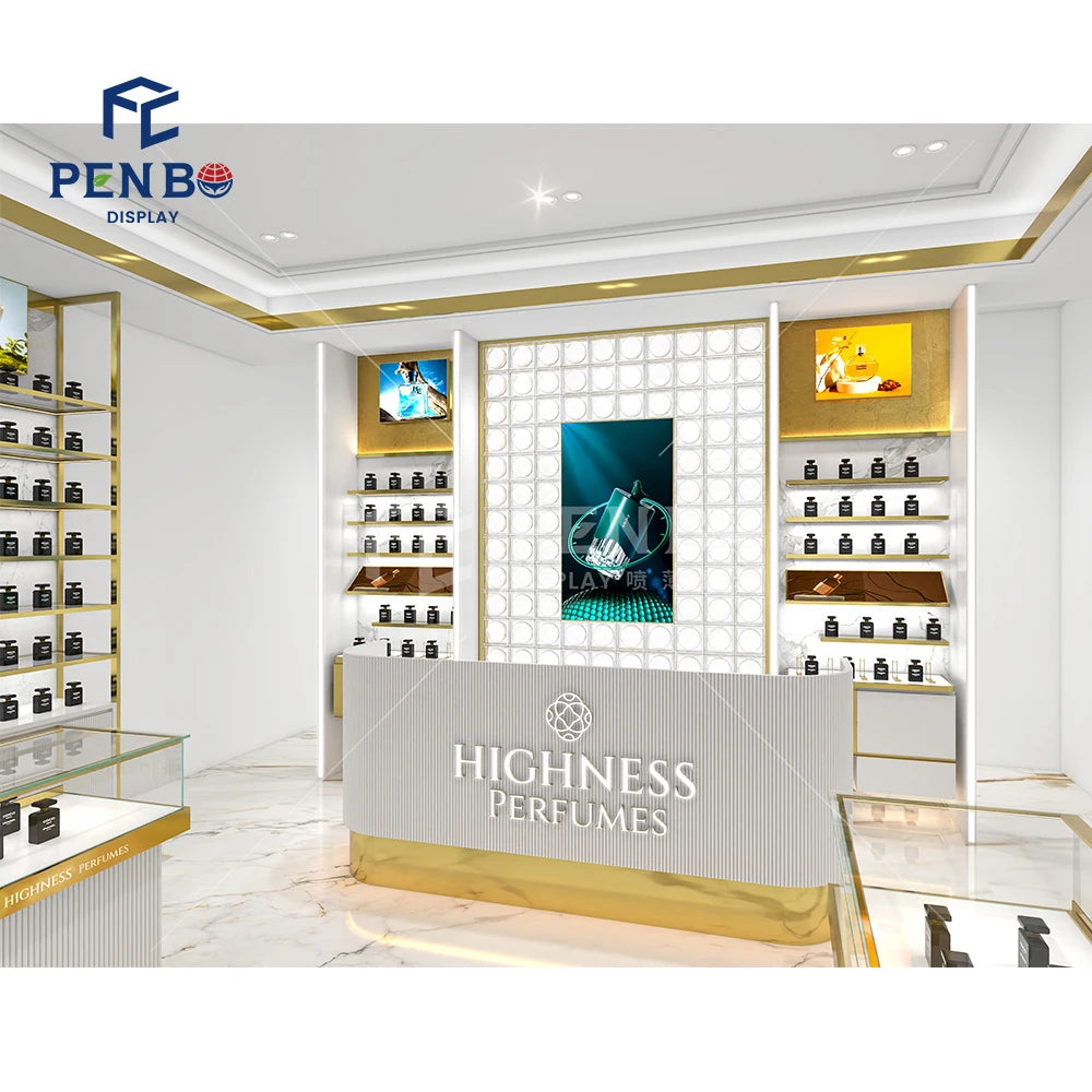 Customized 3D Interior Design Layout Luxury Perfume Shop Decoration Perfumarias Showroom Design Effect Drawing