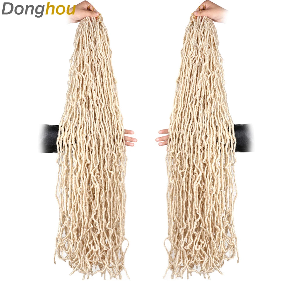 18”24”36” Mix Green New Faux Locs Crochet Hair Synthetic Curly Dreadlocks Hair Extensions Faux Cheveux Soft Locs Crochet Braids