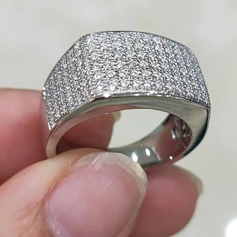 Women's Starry Micro Pave Ring Pave Stone Statement Index Finger Ring Fashion Jewelry for Daily Wear Party Evening Dress and Gif