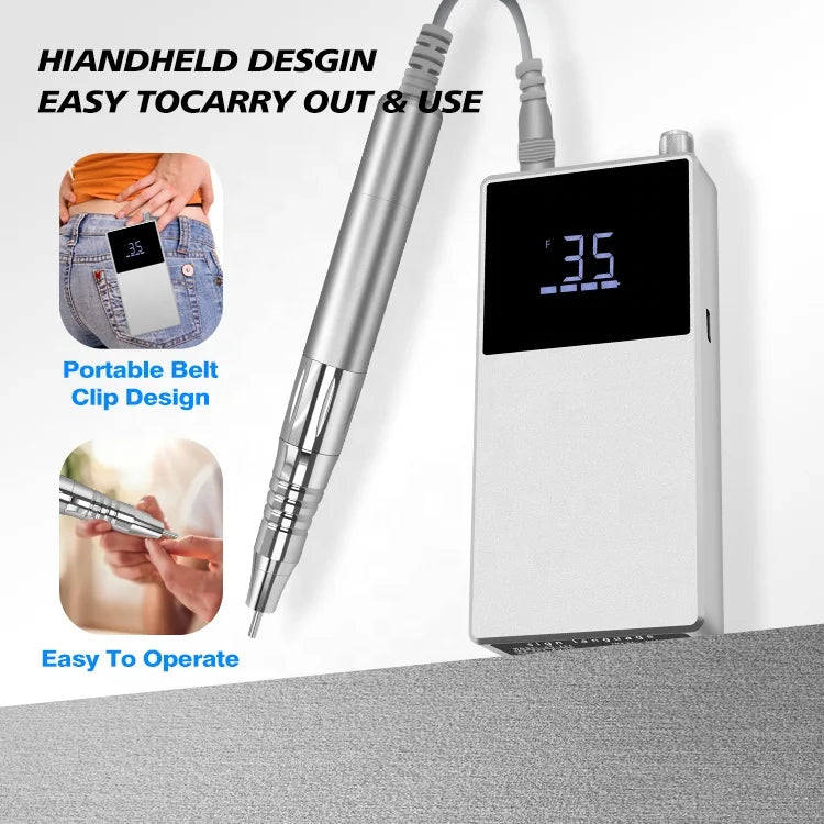 30% OFF 2028 24W 35000rpm Comfortable and Quiet No Heat Buildup Pedicure Motor Desktop Portable Nail Drill