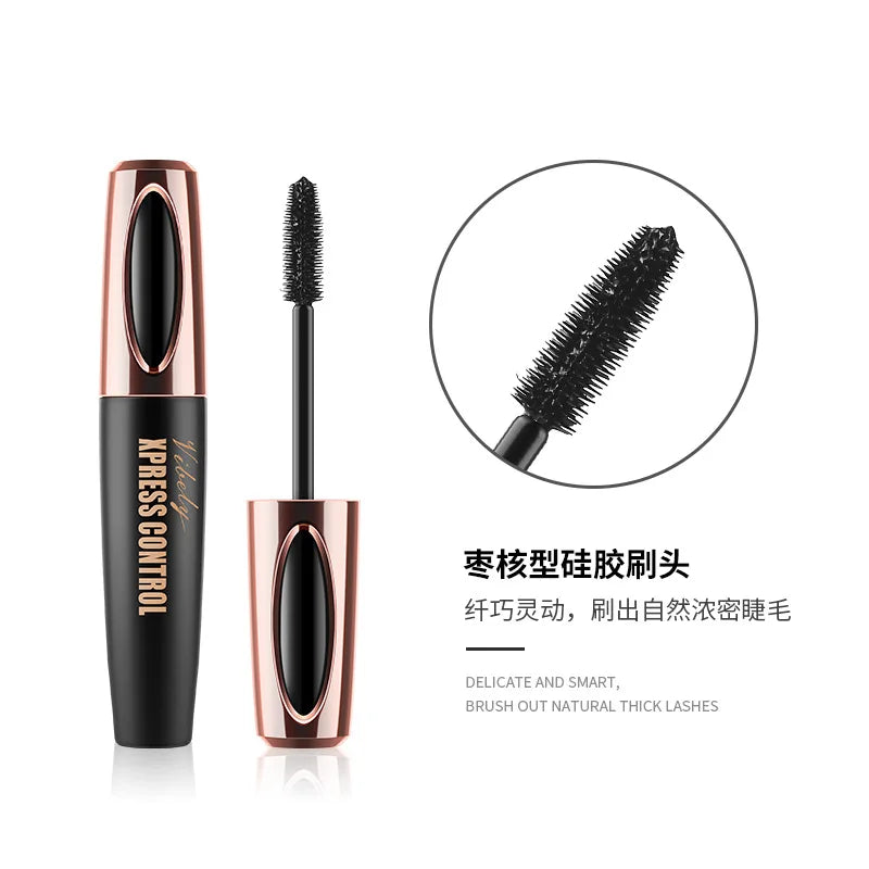 QIC 4D Silk Fiber Lash Mascara 2 in 1 Thrive Mascara Makeup Waterproof Lengthening Thickening Mascara VIBELY 4D