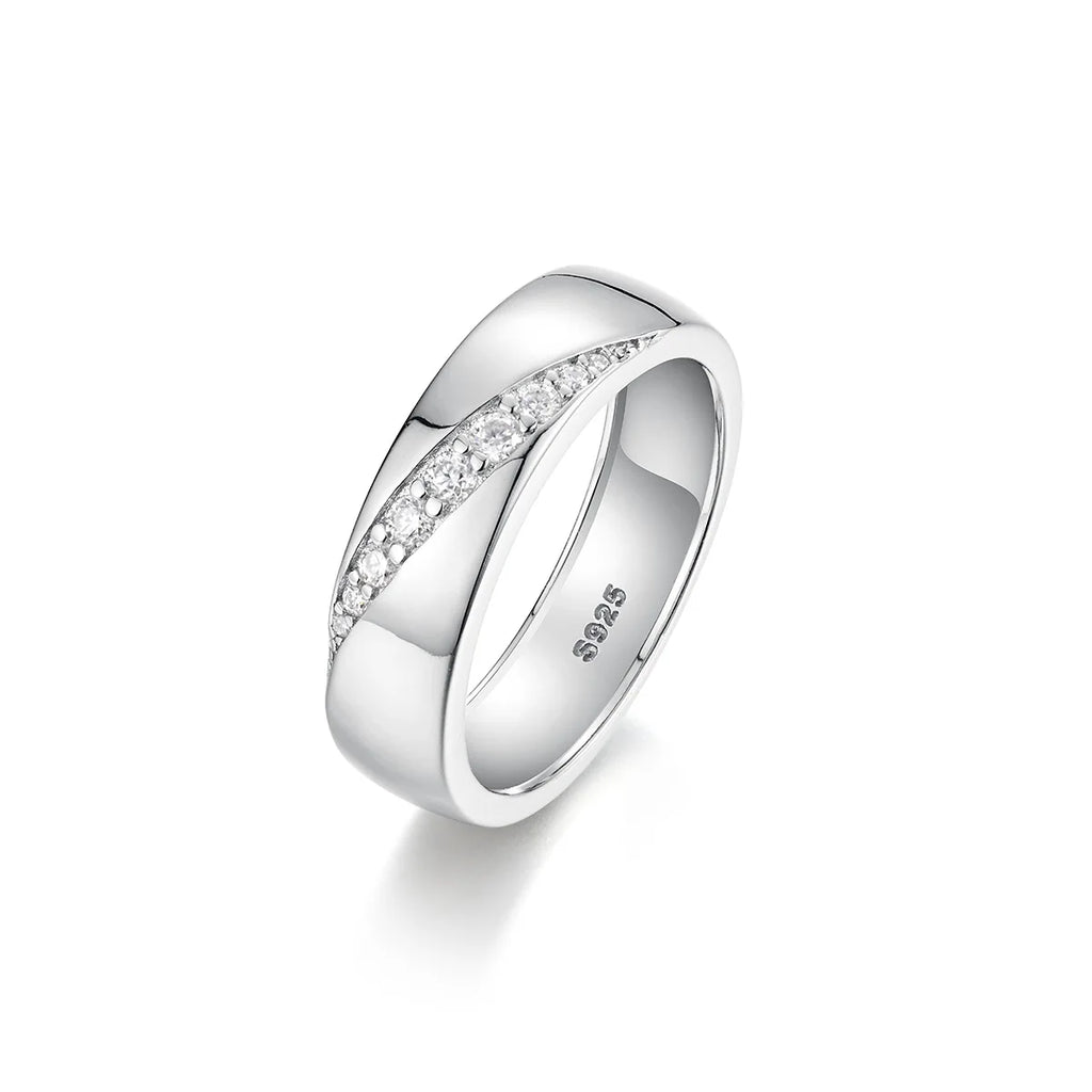 9 Minimalist 925 Silver Non Tarnish Waterproof Jewelry Fine Micro Insert Moissanite Men's Rings with GRA Certification