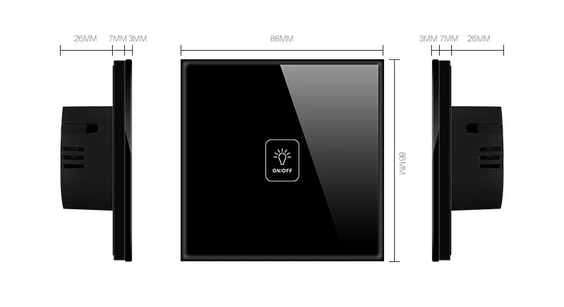 Wall Touch Switch AC100-240V EU Sensor Lamp Light Switches Tempered Crystal Glass Panel LED Power 1/2/3 Gang Interruttore