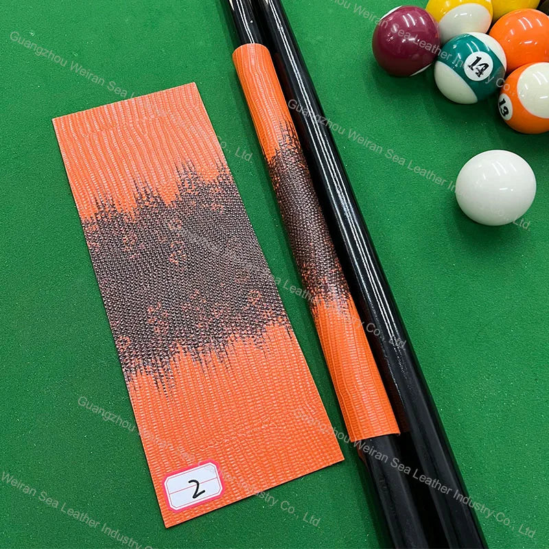 Genuine Cow Skin Pool Billiards Cue Grips Non-Slip Protective Sleeve Wrap with Different Print Pattern Genuine Leather Club Wrap