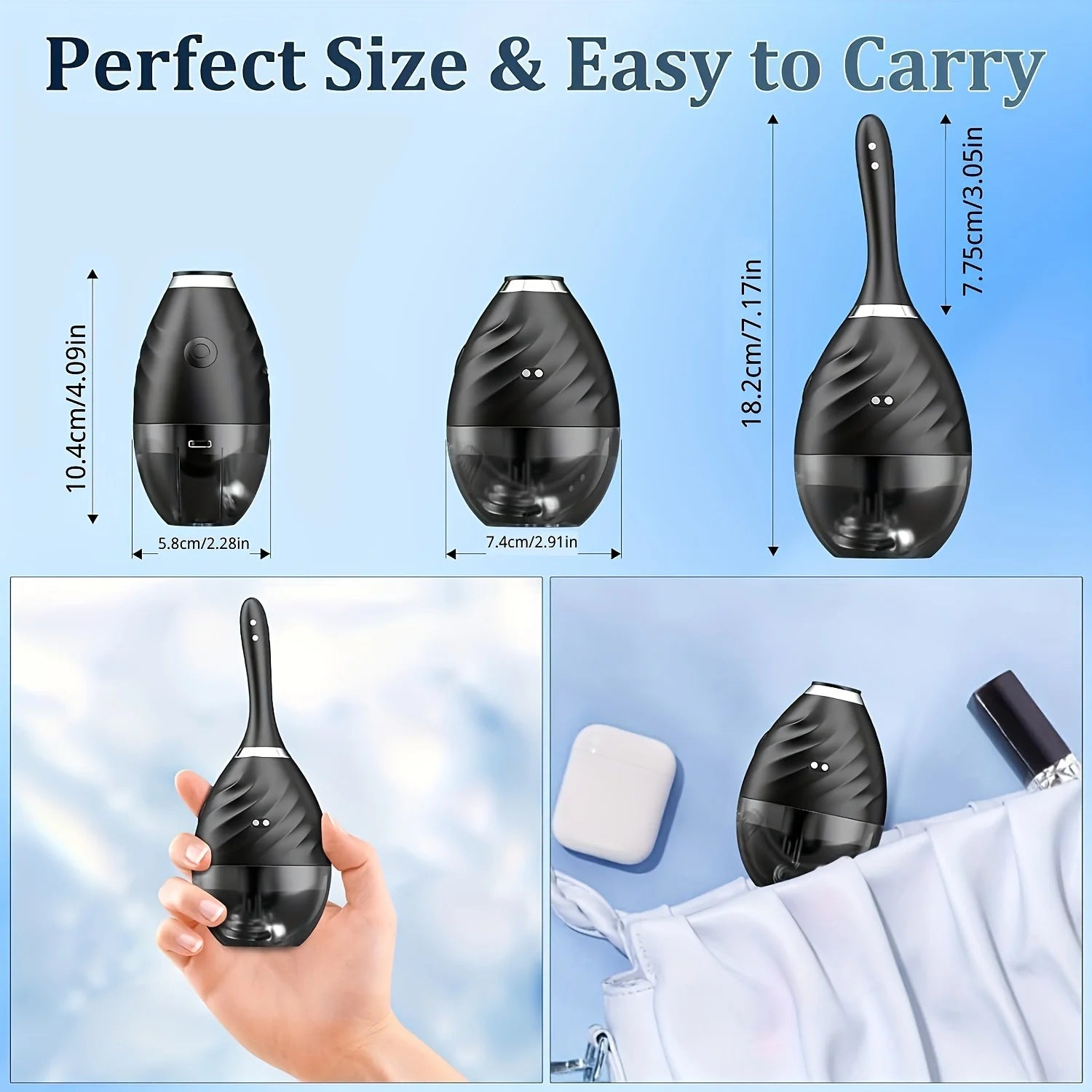 New Design Anal Douche Automatic Enema Douche.Electric Enema Bulb Kit Anti Backflow Anal Enema Cleaner for Men Women