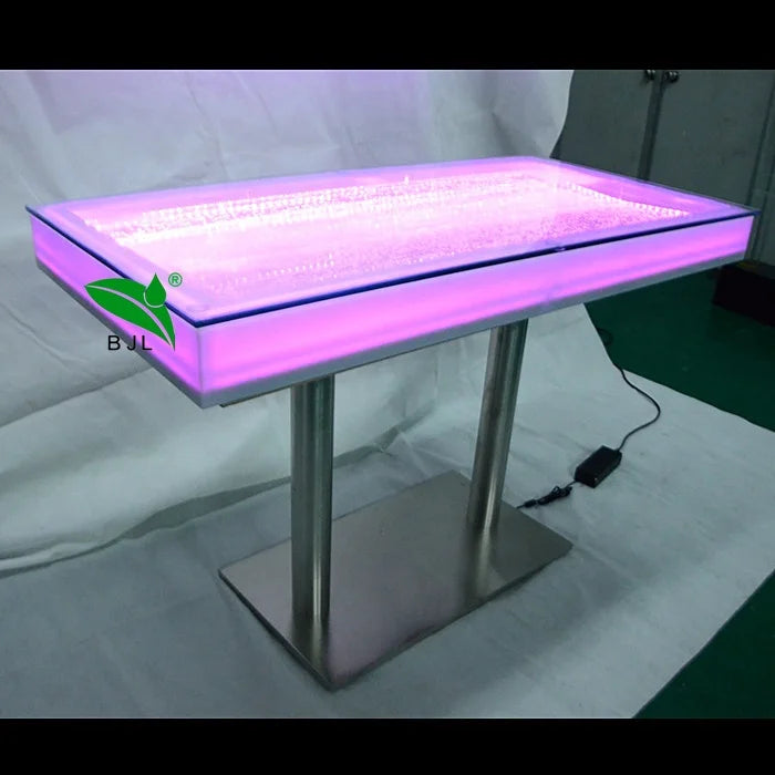 Hot Sale Modern Night Club Furniture Glass Tabletop Led bar Counter Table