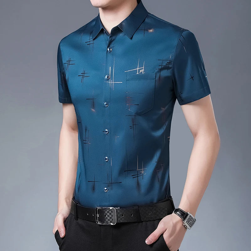 Wholesale Summer Satin Blouse Shirt New Arrival Floral Pattern Slim Fit Casual Style Anti-Wrinkle and Breathable Features