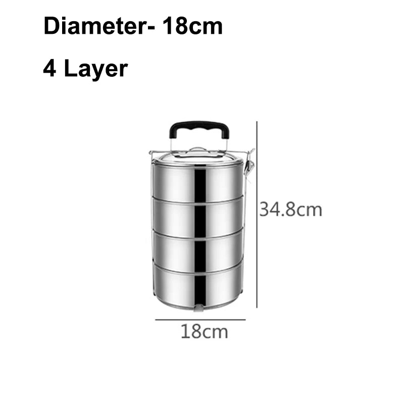 Multi-layer Stainless Steel Lunch Box Large Capacity Adult Camping Bento Box Kids Worker Portable Meal Food Containers BPA free