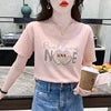 Korean Station Top Light Mature Short Sleeve Women's Loose Hot Diamond Women's T-shirt Versatile Women's Wholesale