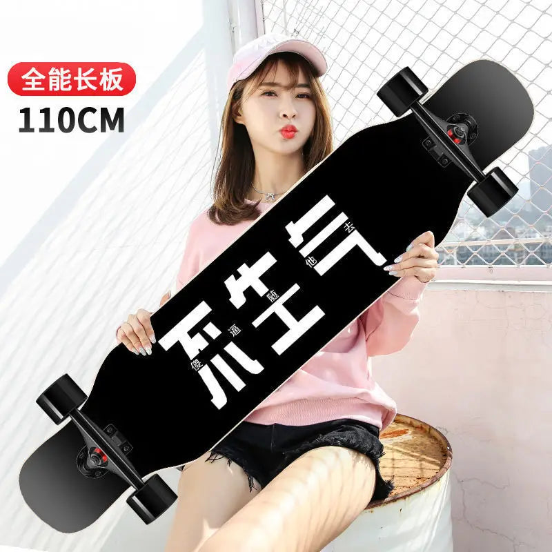 Beginners Long Board Skateboard Female Male Adults Students Teenagers Four-Wheel Magnesium Alloy Walking Dance Board China