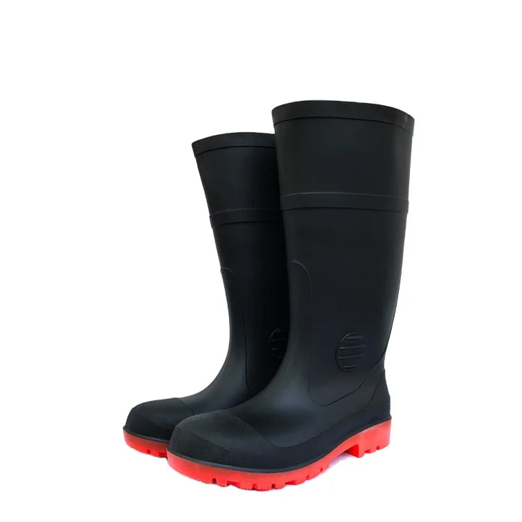Waterproof Safety Gum Boots Anti-slip Anti-puncture Construction Work Boot Steel Toe Industrial Safety Shoes Rain Boots for Men