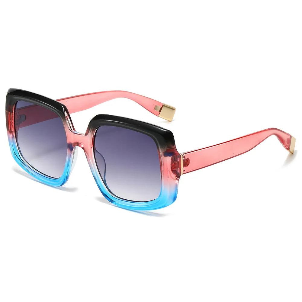2024 New Multi-color Fashion Square Large Frame Pc Sunscreen Uv400 Sunglasses Women Luxury