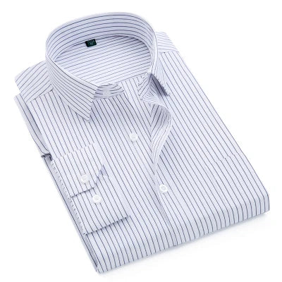 Brand New Men Shirt Male Dress Shirts Striped Men's Casual Long Sleeve Business Formal Plaid Shirt camisa social