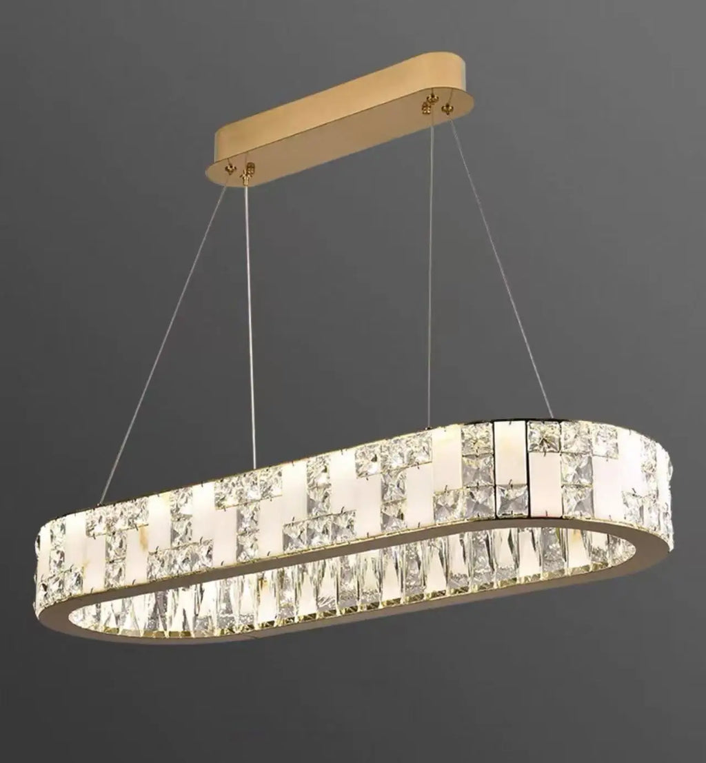 Luxurious Gold Crystal Chandelier with Adjustable Height for Living Room Hotel Lobby Staircase Dining Room Ceiling