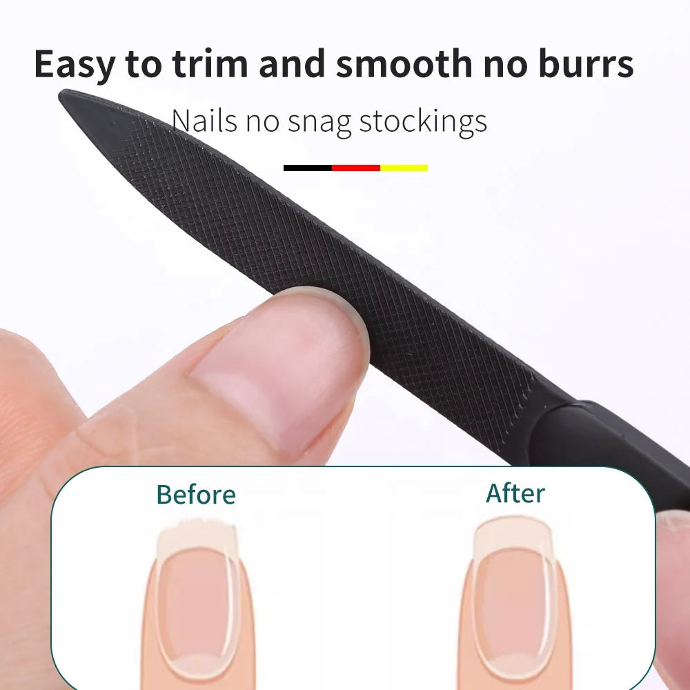 Professional Double-Sided Manicure Pedicure Tools Stainless Steel Durable Nail File  for Fingernails