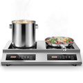 Commercial Induction Cooktop,7000W Double Burners Commercial Induction Cooker,Soft Touch Control ,Four Digital Display