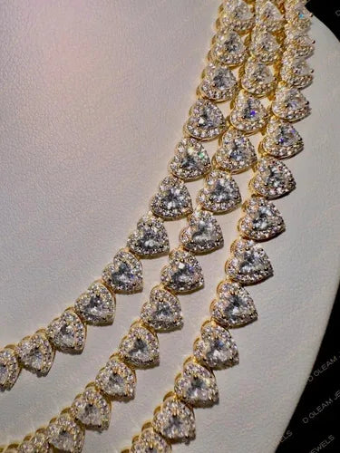 IGI Certified Women's Trendy 14K Lab Grown Round Diamond 37 GM Gold Yellow Gold Link Chain Necklace for Parties