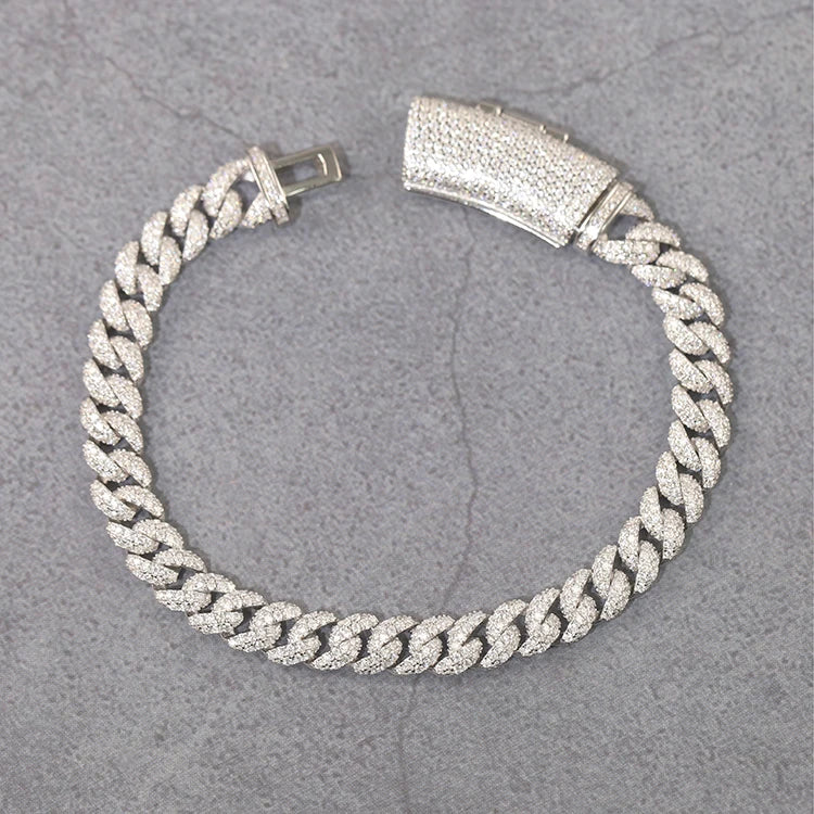 Ready to Ship Diamond Cuban Bracelet 6mm-22mm S925 Silver Hip Hop Bracelet Full Iced Out Moissanite Cuban Bracelet for Men