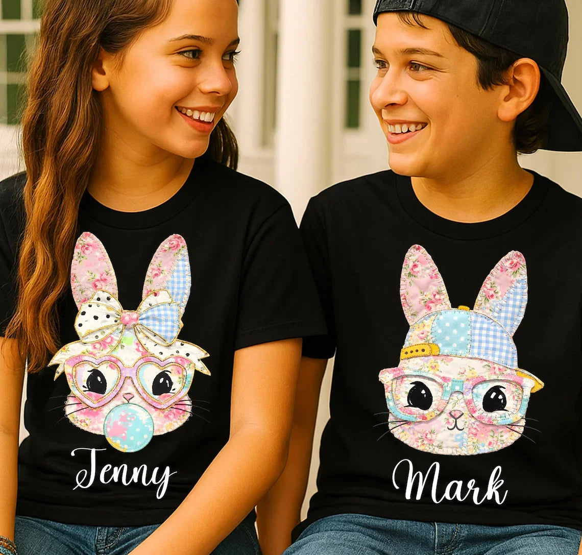 USA Personalized Kid Name Easter Boys Shirt Cotton Short Sleeve T Shirts Girls Solid T-shirts for Kids Boys Tops Summer Tshirts