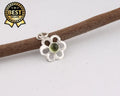 925 Sterling Silver Gold & Rhodium Plated Tear Drop Peridot Gemstone Charm Pendant Women's Classic Loose Stone Jewelry