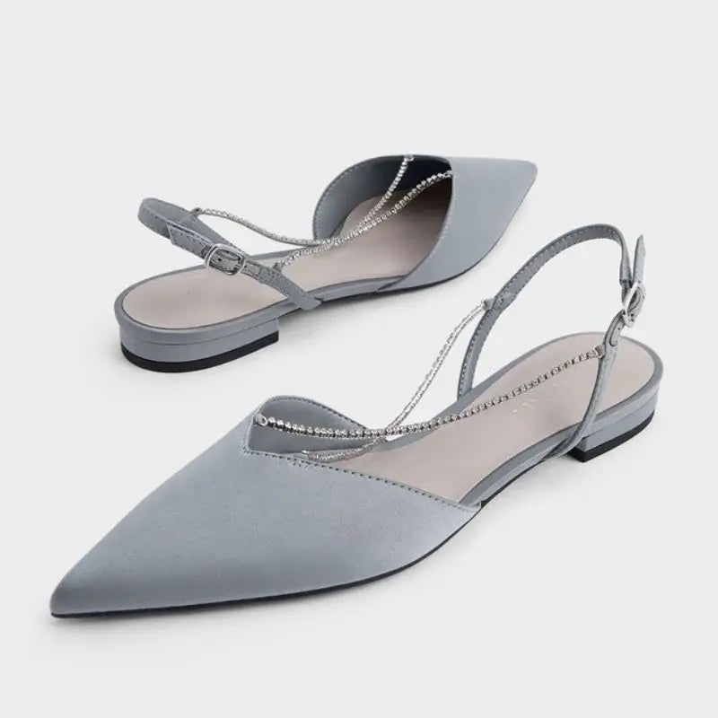 Chain Designer Size Pumps Fashion Elegant Slingback Style Official Shoes Women's Flats