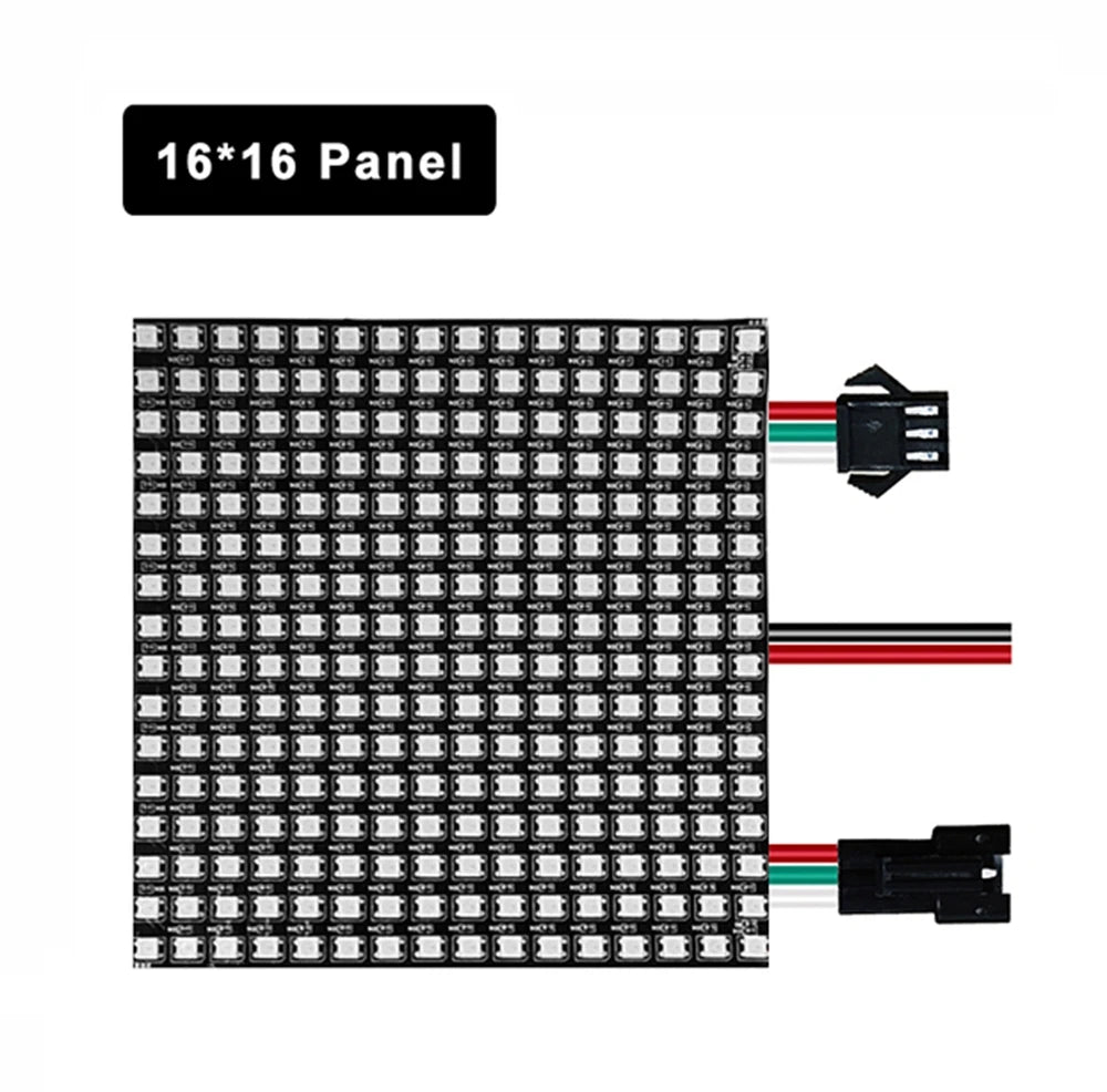 DC5V WS2812B 5050 RGB SMD Flexible 8x8 16x16 8x32 Luces Pixel Panel Matrix Screen WS2812 IC Led Module Individually Addressable