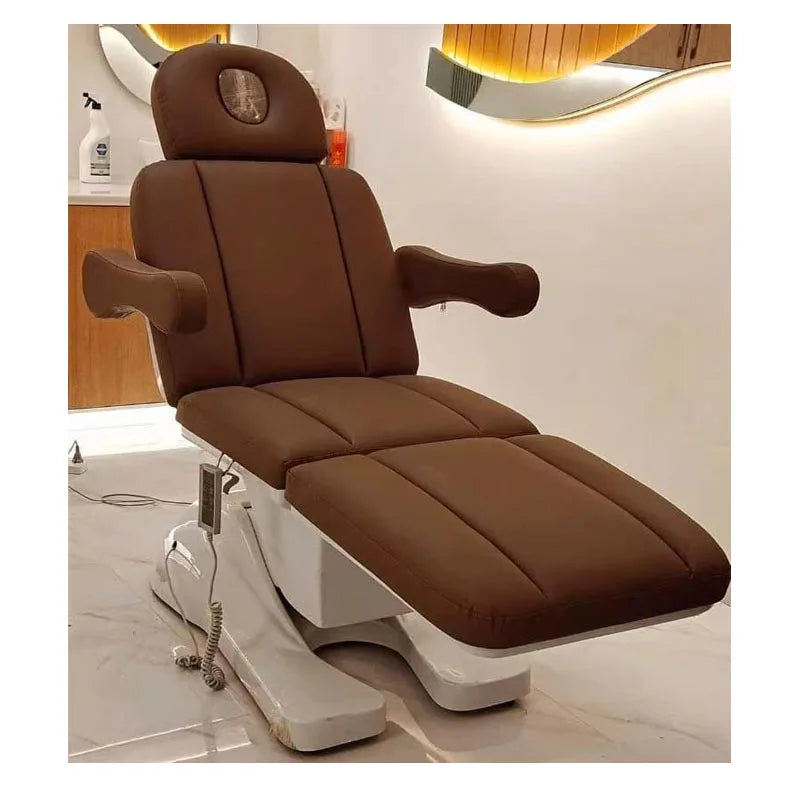 Beautiful Modern Metal Solid Adjustable Head Cosmetic Facial Bed with High-Density Sponge for Salon Beauty Care