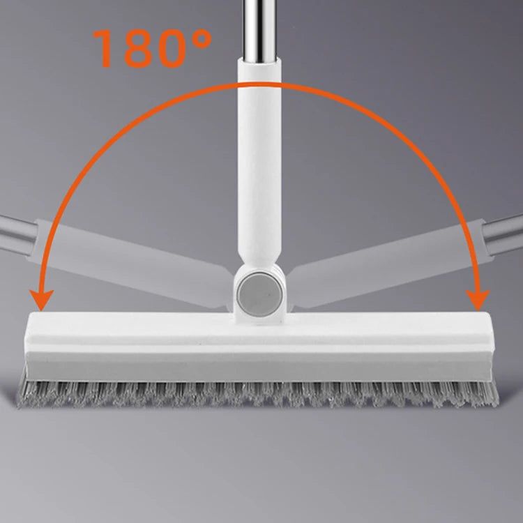 3 in 1 Household Bathroom Long Handle Cleaning Brushes Floor Brush with Wiper Strip and Hair Clamp for Bathroom Cleaning