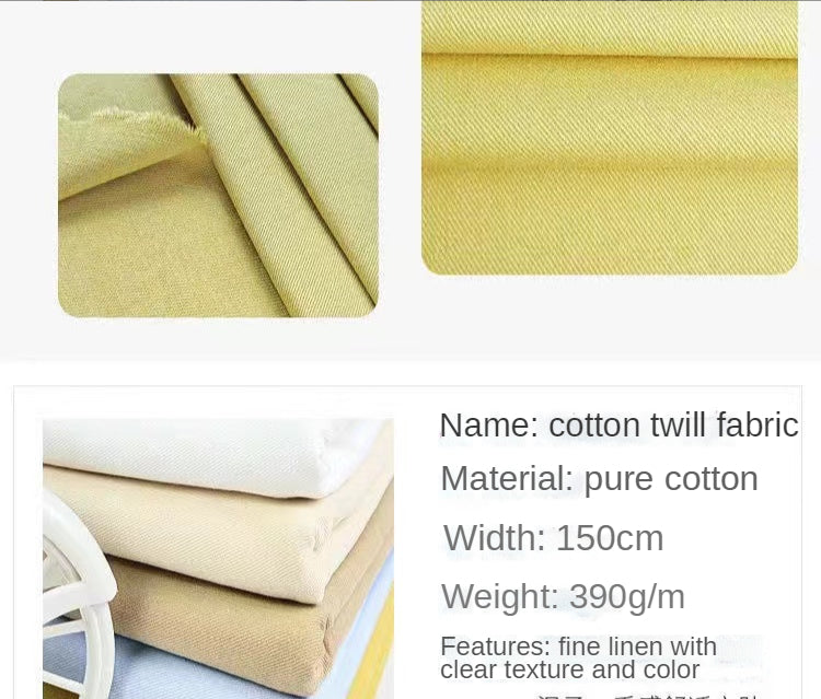 Denim Fabric By The Meter for Sewing Jeans Clothing Coats Dresses Thickened Colored Twill Cotton Handmade Cloth Plain Black Blue