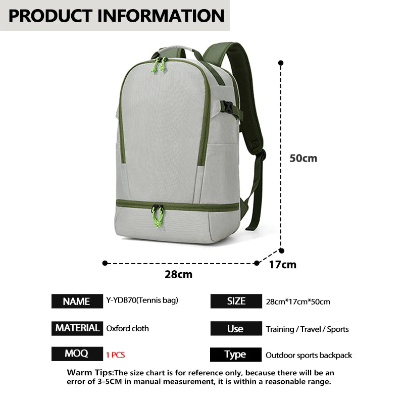 Waterproof Independent Shoe Compartment Fitness Gym Casual Outdoor Sports Bga Custom Logo Travel Tennis Racket Bag Badminton Bag