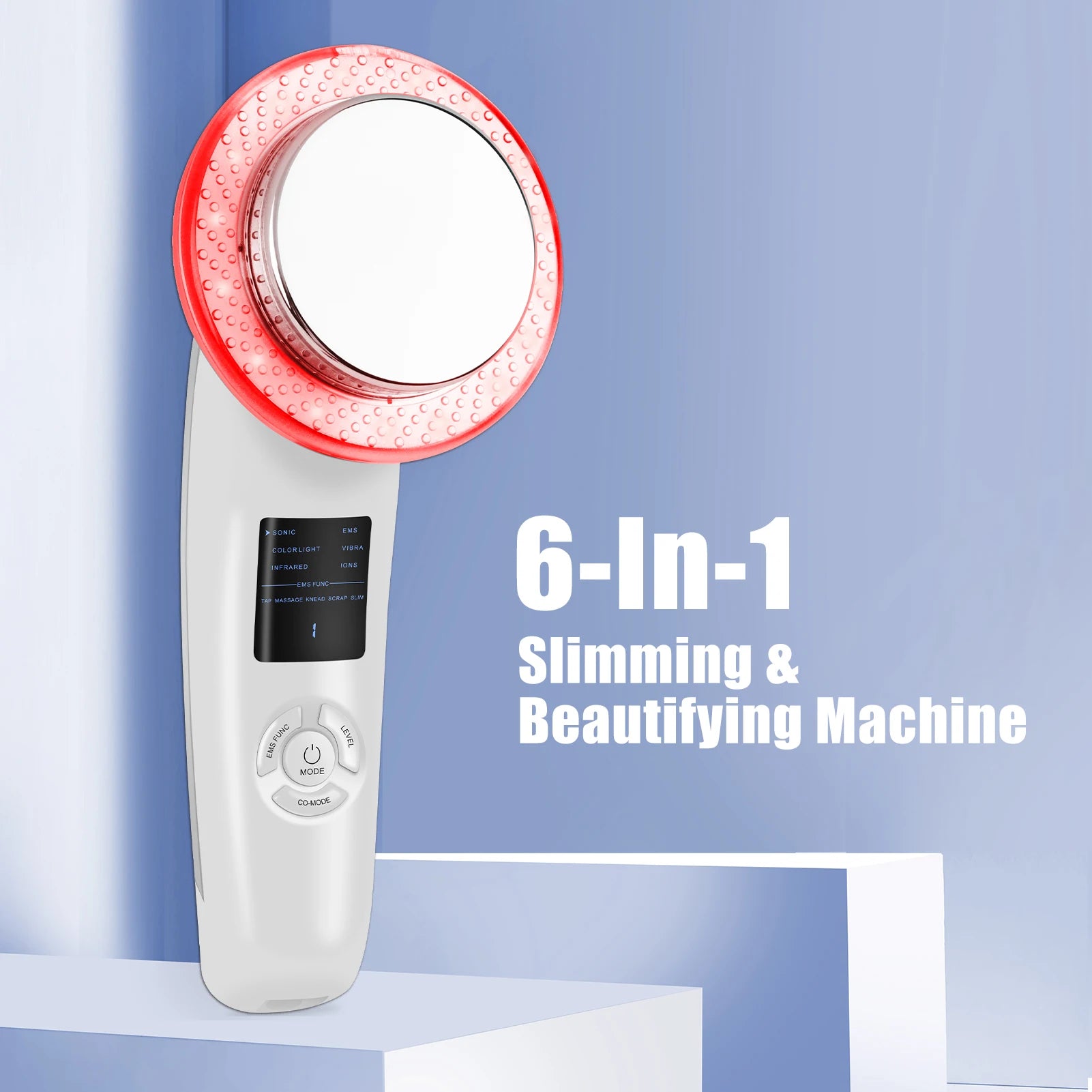 6 IN 1 Body Shape Massager EMS ultrasonic Slimming Gel Cream Infrared 1Mhz Ultrasound Cavitation Fat Burner Bar Weight Loss Tool