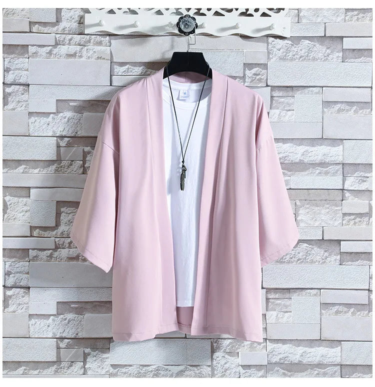 Liu Ming Custom Logo Printed 2024 Trending Summer Men Clothing Solid Color Couple Loose Cloak Shirts