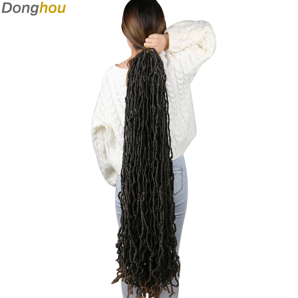 18”24”36” Mix Green New Faux Locs Crochet Hair Synthetic Curly Dreadlocks Hair Extensions Faux Cheveux Soft Locs Crochet Braids