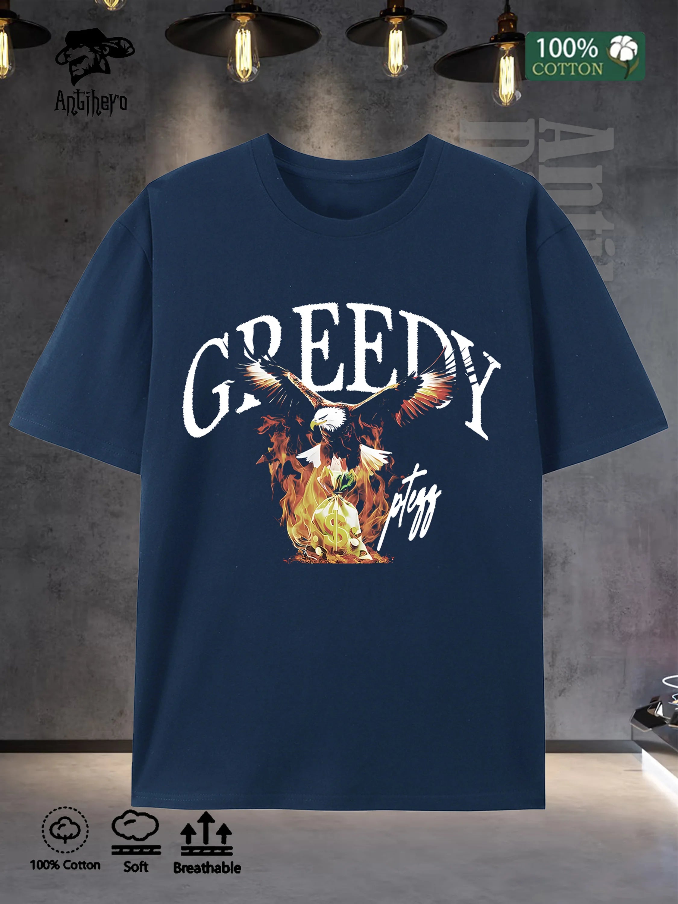 Mens 100 Cotton Oversized T Shirt 5 Colors 2025 Summer Streetwear US Stock Fast Delivery