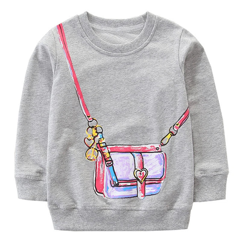 Little maven 2026 Baby Girls Clothes Spring and Autumn Sweatshirt with Lovely Animal Children Casual Tops for Kids 2-7 year