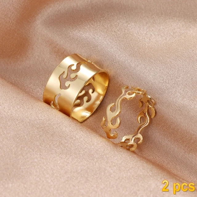 Trendy Gold Butterfly Rings for Women Men Lover Couple Rings Set Friendship Engagement Wedding Open Rings N2203181