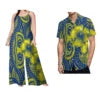 Low Price Custom Plus Size Polynesian Clothing Casual Sets of Couples Samoan Tribal Print Men Shirt Women Loose Rompers 2pc Sets