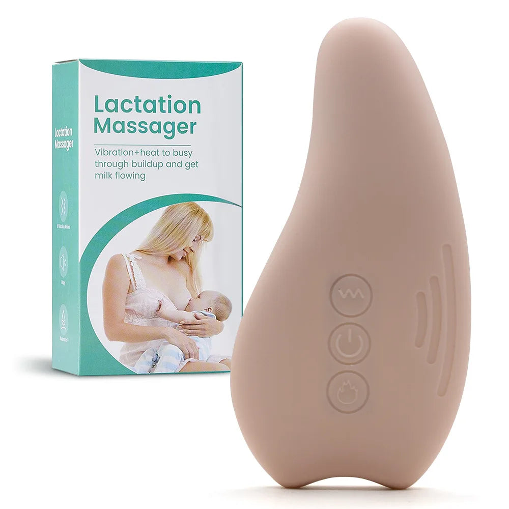 Bust Massager for Brestfeeding Warm Vibrator Lactation Massage for Clogged Milk Ducts Blood Circulation Milking Device