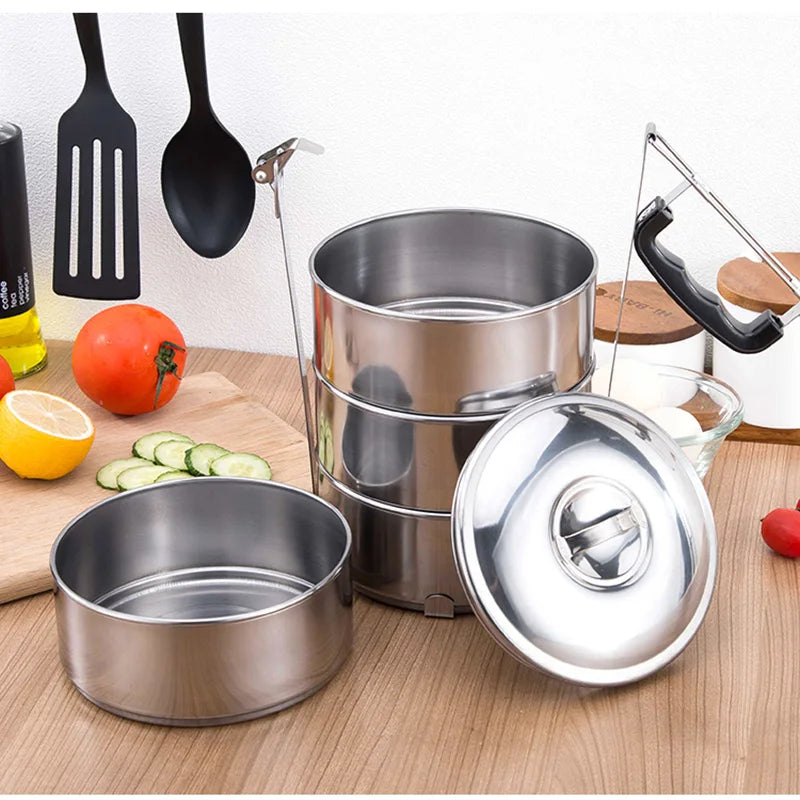 Multi-layer Stainless Steel Lunch Box Large Capacity Adult Camping Bento Box Kids Worker Portable Meal Food Containers BPA free
